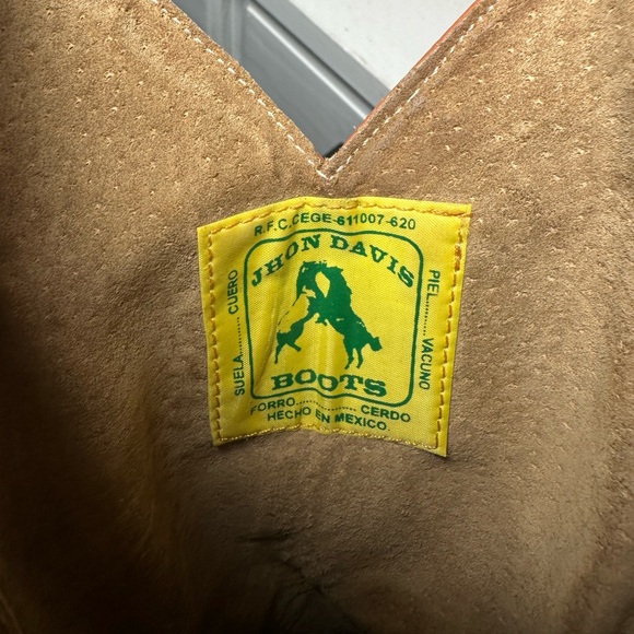 Jhon Davis Western Cowboy Boots Women’s 7 Brown & Cream Embroidered Horse - Picture 8 of 8